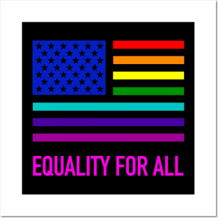 Gay Pride US Flag shirt Posters and Art